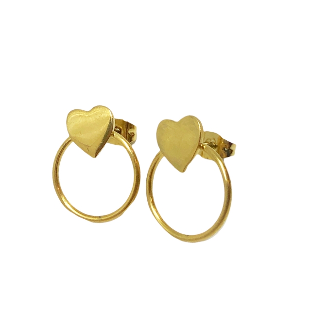 Aro Acero Dorado Corazones