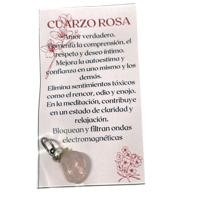 Dije Piedra Natural Cuarzo Rosa