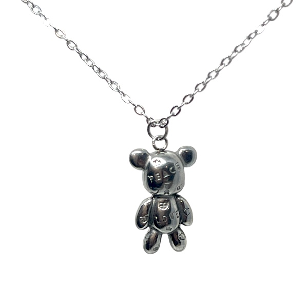 Collar Acero Osito Peace and Love